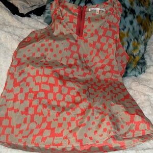 Collective Concepts Coral and Beige Tank Top, fits like a small to medium